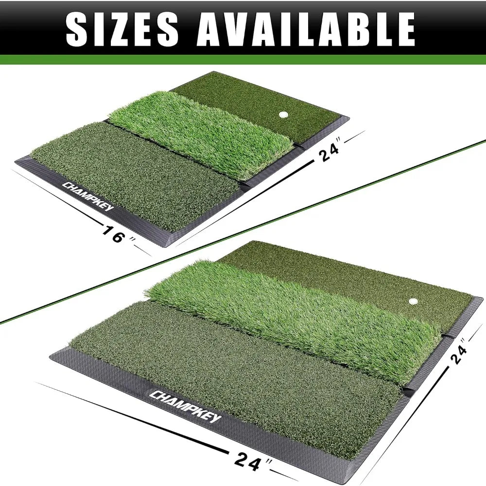 Professional Tri-Turf Golf Hitting Mat | Heavy Duty Rubber Backing Practice Mat Ideal for Indoor and Outdoor Artificial Lawn