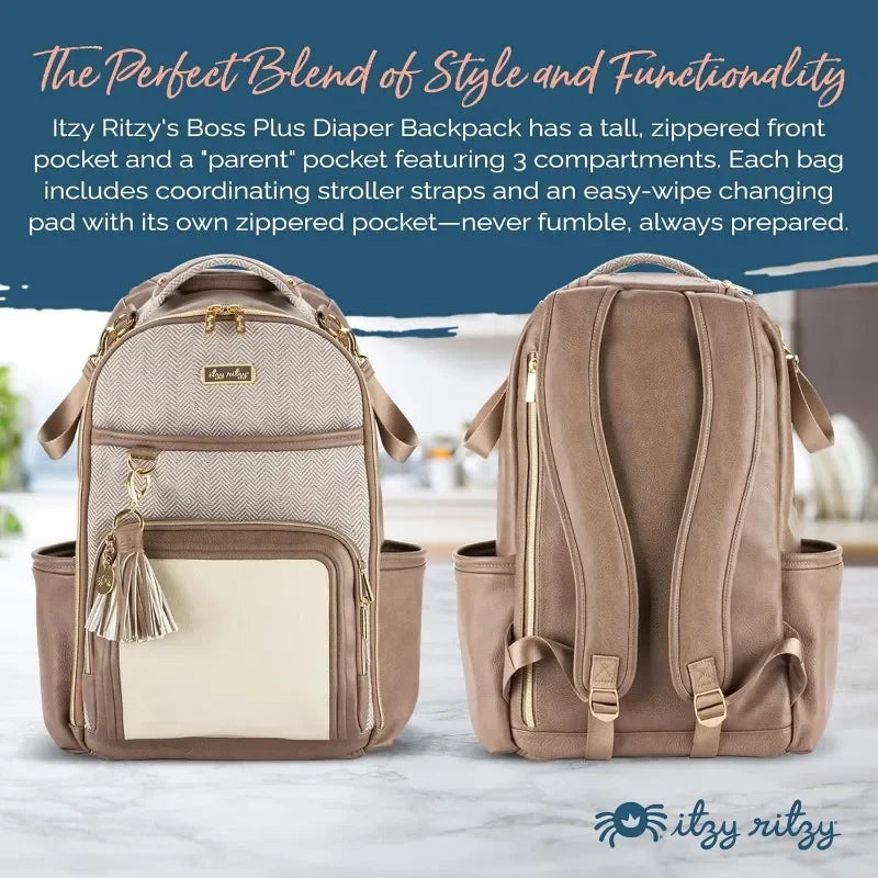 Hot-Sell!Diaper Bag Backpack – Large Capacity Plus Baby Backpack Diaper Bag Featuring 19 Pockets, Changing Pad, Stroller