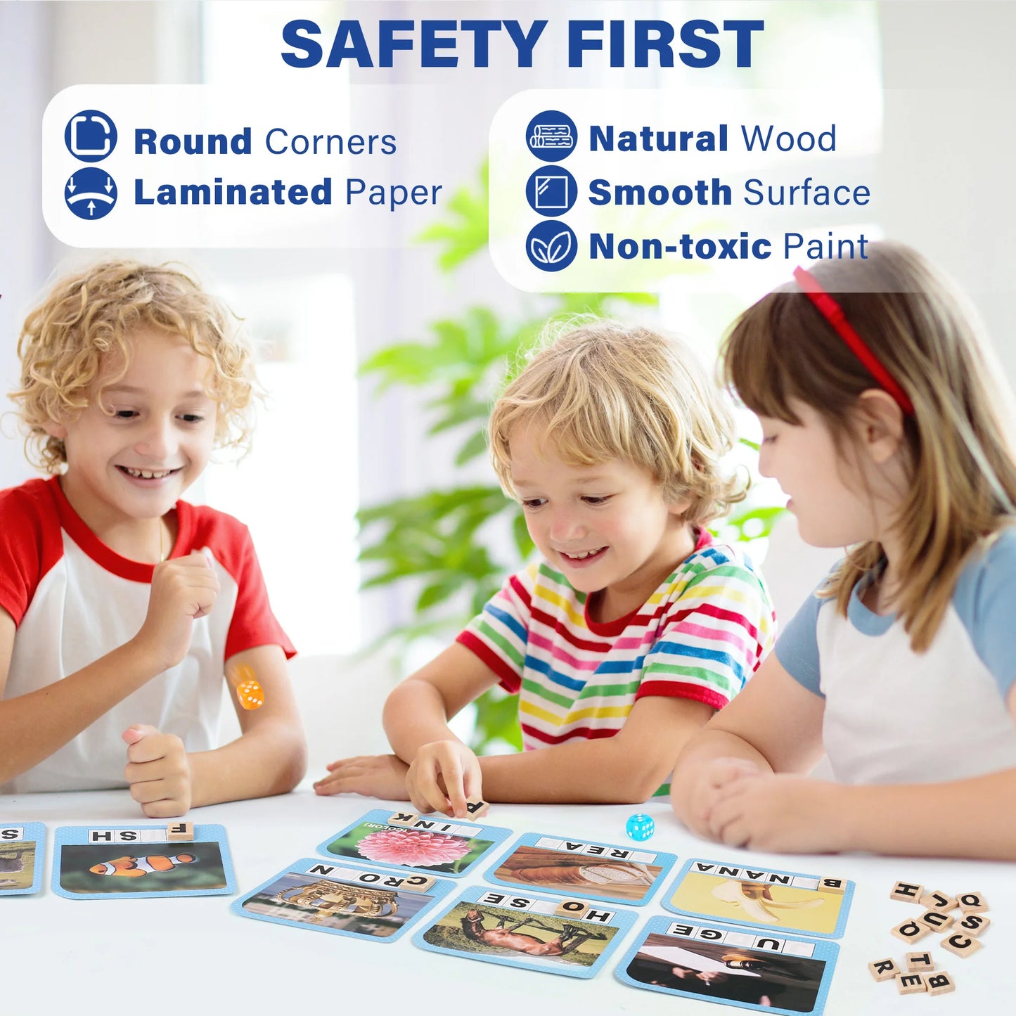 BenBen Spelling Games w/ 224 Flash cards, Learning Games for Kids, Educational Toys for Kindergarten Preschool Classroom