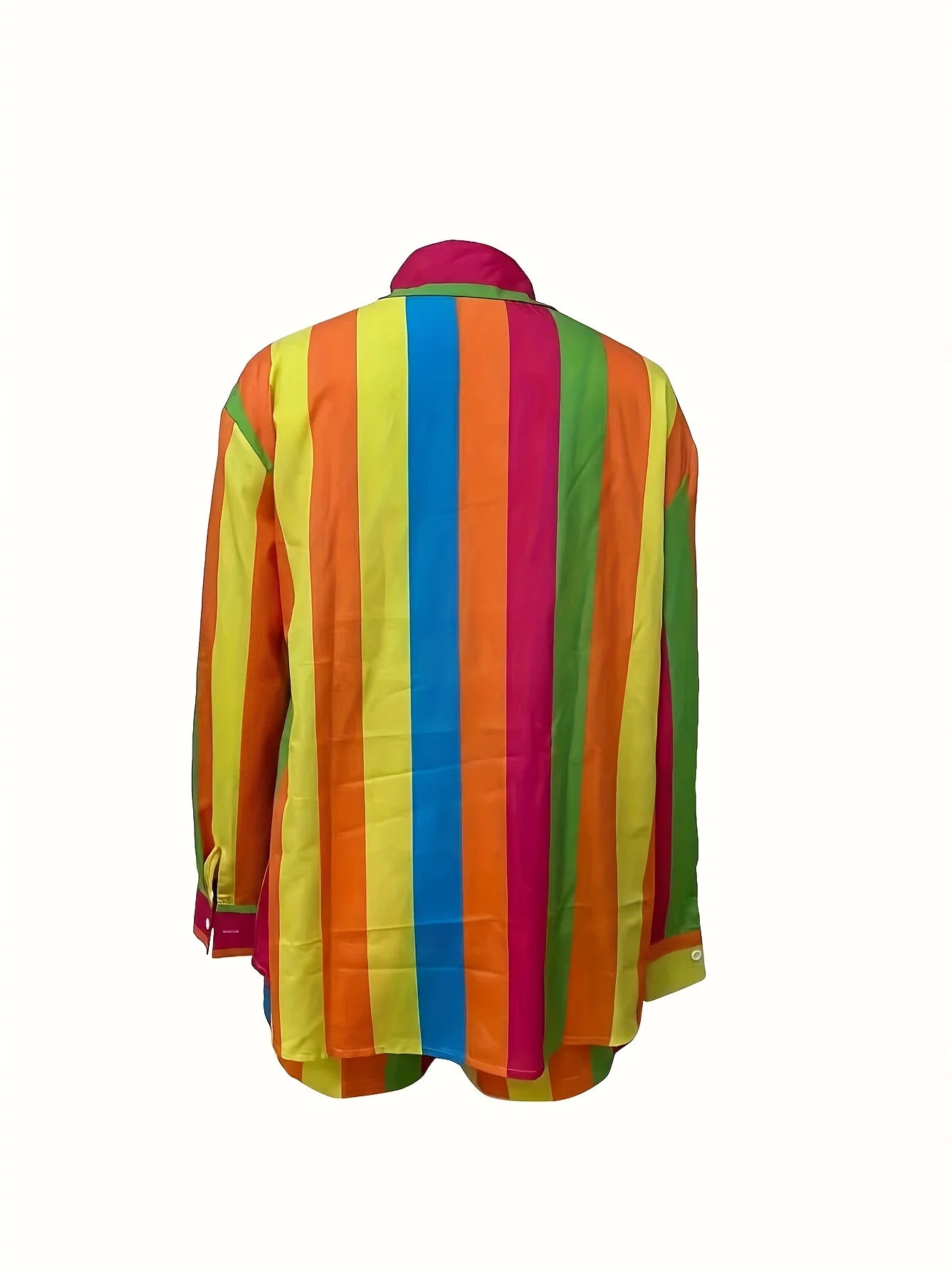 Women's Large Size Colorful Casual Colorful Stripe Set