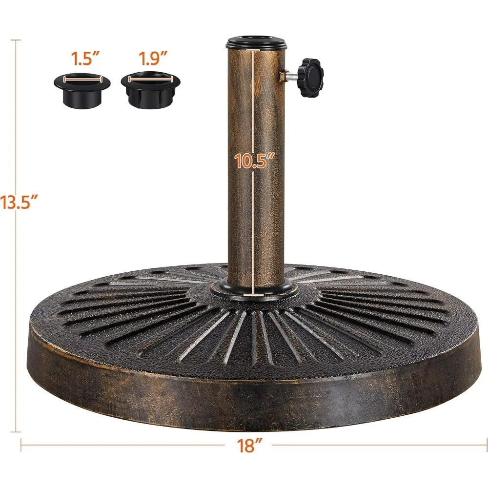 7.5FT Garden Table Umbrella with 30lb Patio Umbrella Base, Patio Market Umbrella with Push Button Tilt, Crank and 6 Sturdy Ribs