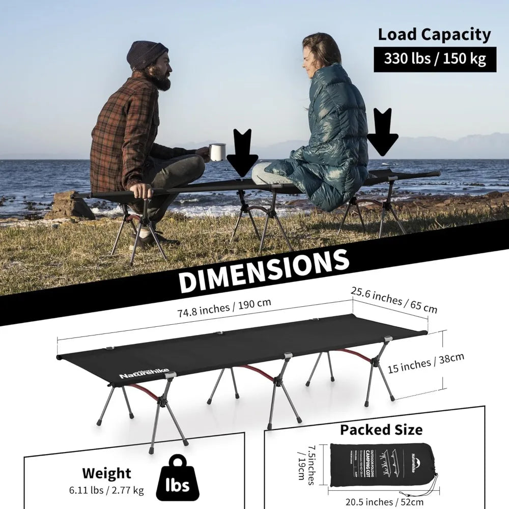 Popular Folding Camping Cot,Height Adjustable Ultralight Backpacking Cot,Portable Camping Bed for Camping Hiking Travel Home