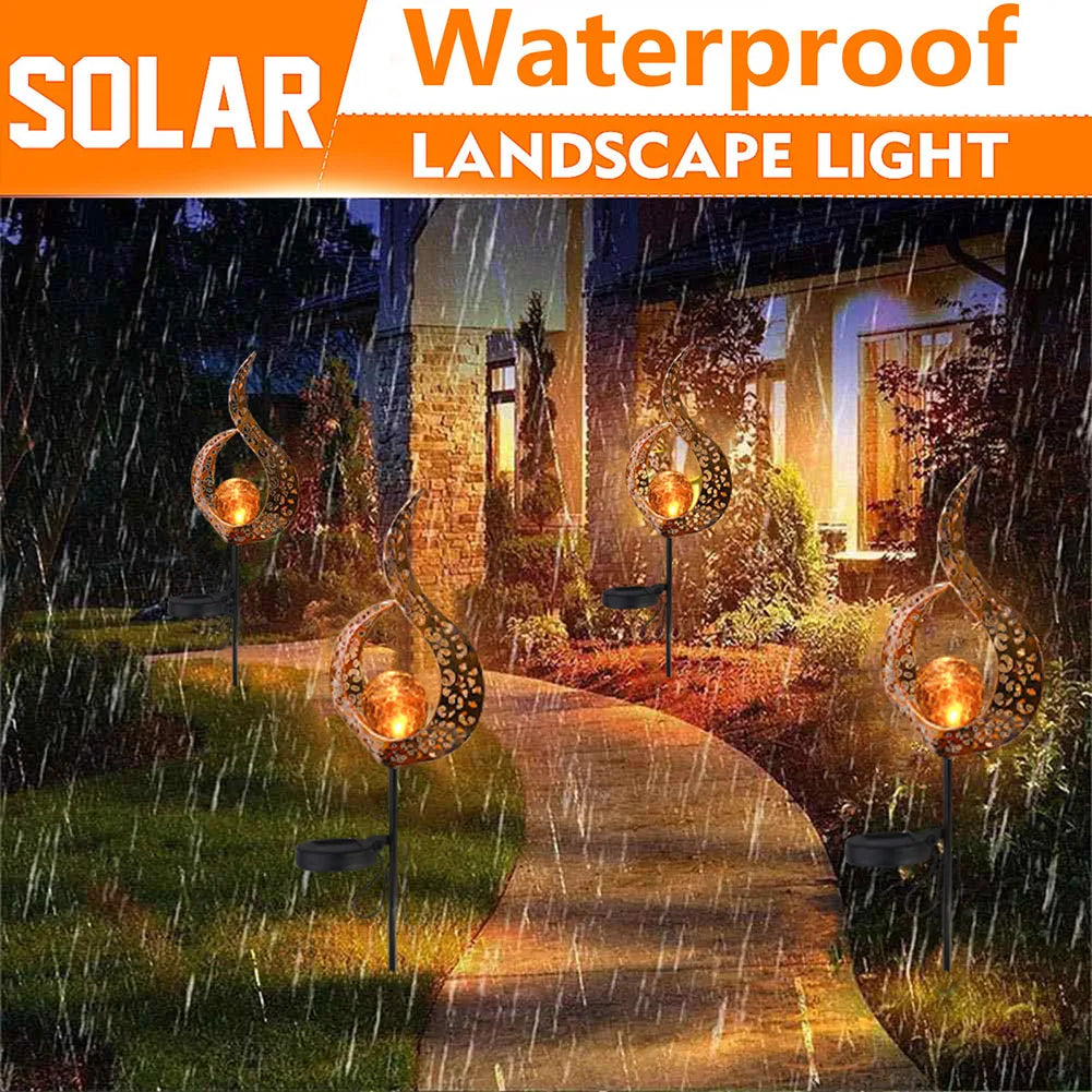 Solar LED Light for Courtyard Garden Lawn Metal Decoration Outdoor Ground Plug Lamp