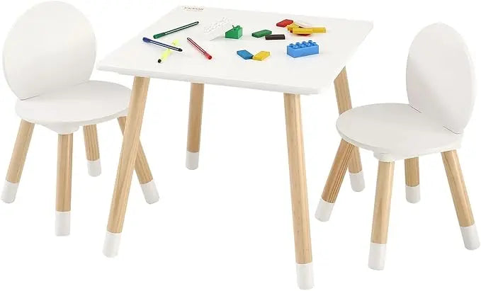 Kids Table and Chairs, Toddler Table and Chair Set, Children Wooden Multi-Activity Table for Play, Art, Craft, Reading, Learnin
