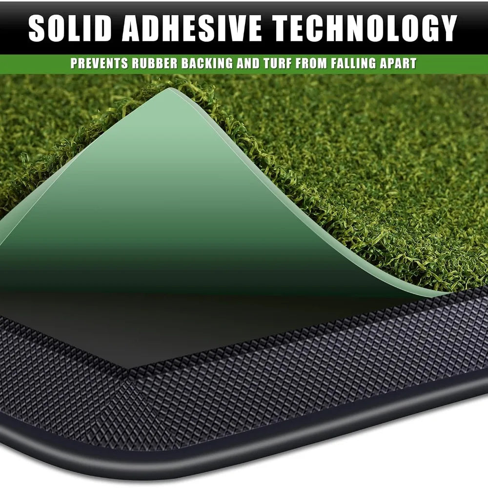 Professional Tri-Turf Golf Hitting Mat | Heavy Duty Rubber Backing Practice Mat Ideal for Indoor and Outdoor  Artificial Lawn