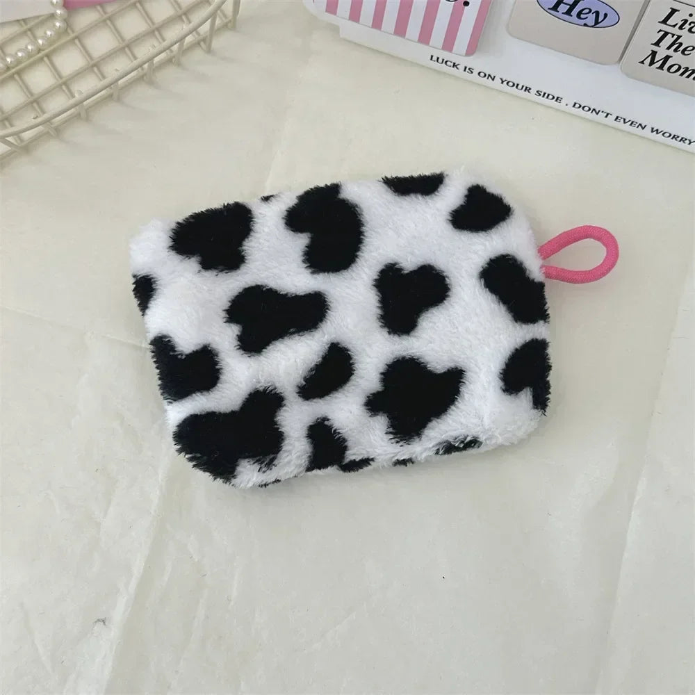 Heart Printed Cute Small Lipstick Cosmetic Bag Travel Makeup Organizer Toiletry Storage Bag Pouch Card Holder Purse Bags