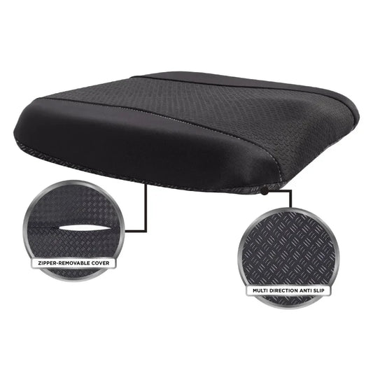 Car, Tractor & Wheelchair Seat Cushion Memory Foam, 1-Piece Set, Black, Universal, High-Density Contoured Memory Foam Core