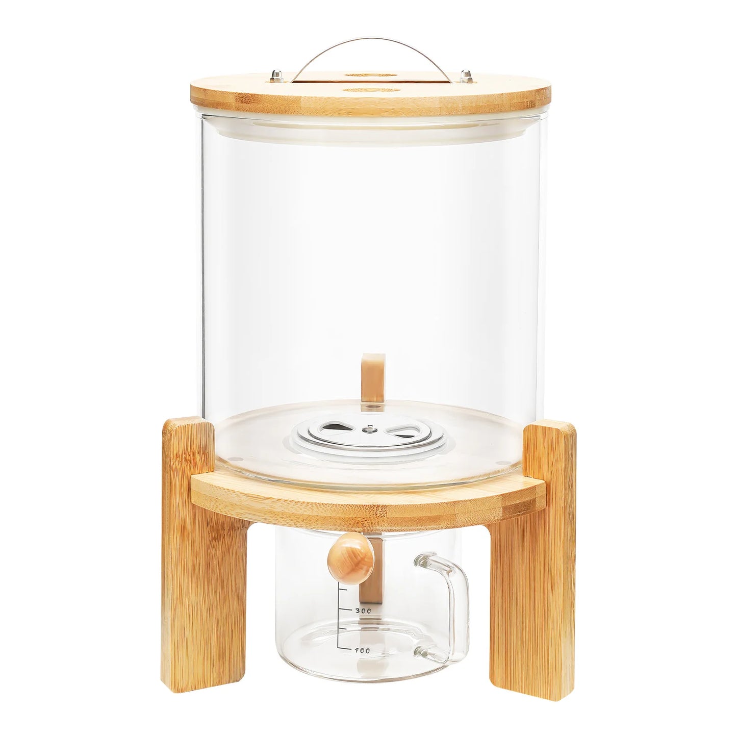 5L Cereal Dispenser for Pantry Organization and Storage with Round Base+valve+cup Cereal Containers Storage