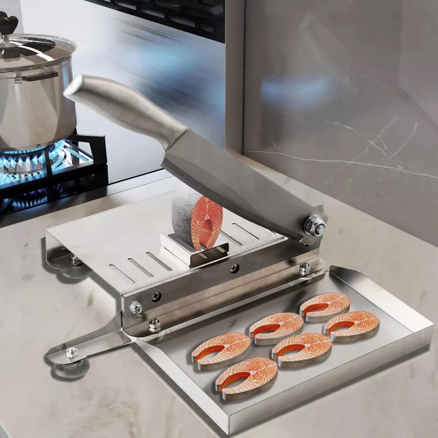 Manual Meat Slicer Bone Cutter Stainless Steel Food Cutter Slicing Machine Adjustable Multifunction Cutting Knife Kitchen Tools