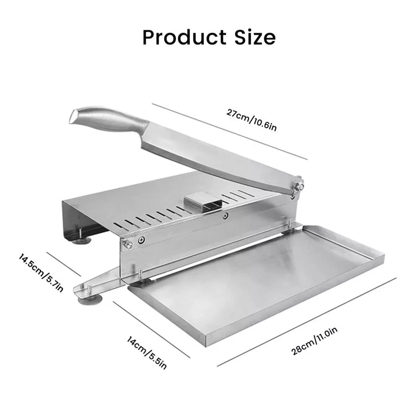 Manual Meat Slicer Bone Cutter Stainless Steel Food Cutter Slicing Machine Adjustable Multifunction Cutting Knife Kitchen Tools