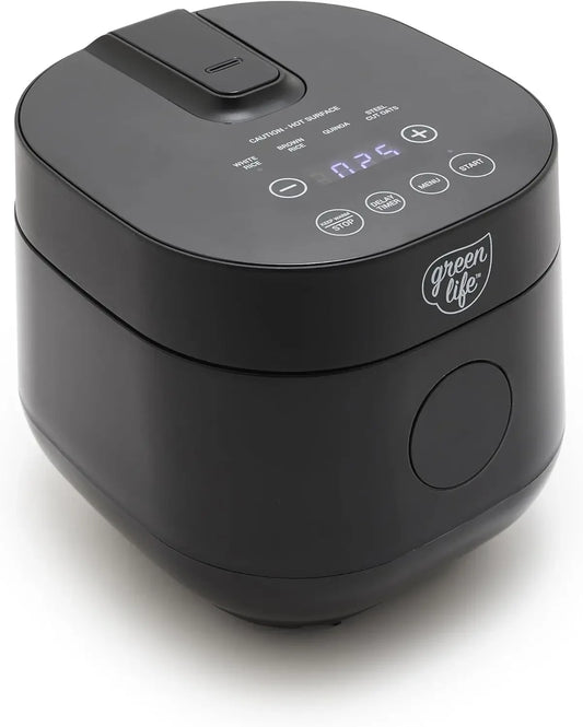 Digital Rice Cooker, 2 Cups Uncooked/4 Cooked Rice, PFAS & PFOA-Free Removable Ceramic Dishwasher Safe Pot, Healthy Cooking, Aut