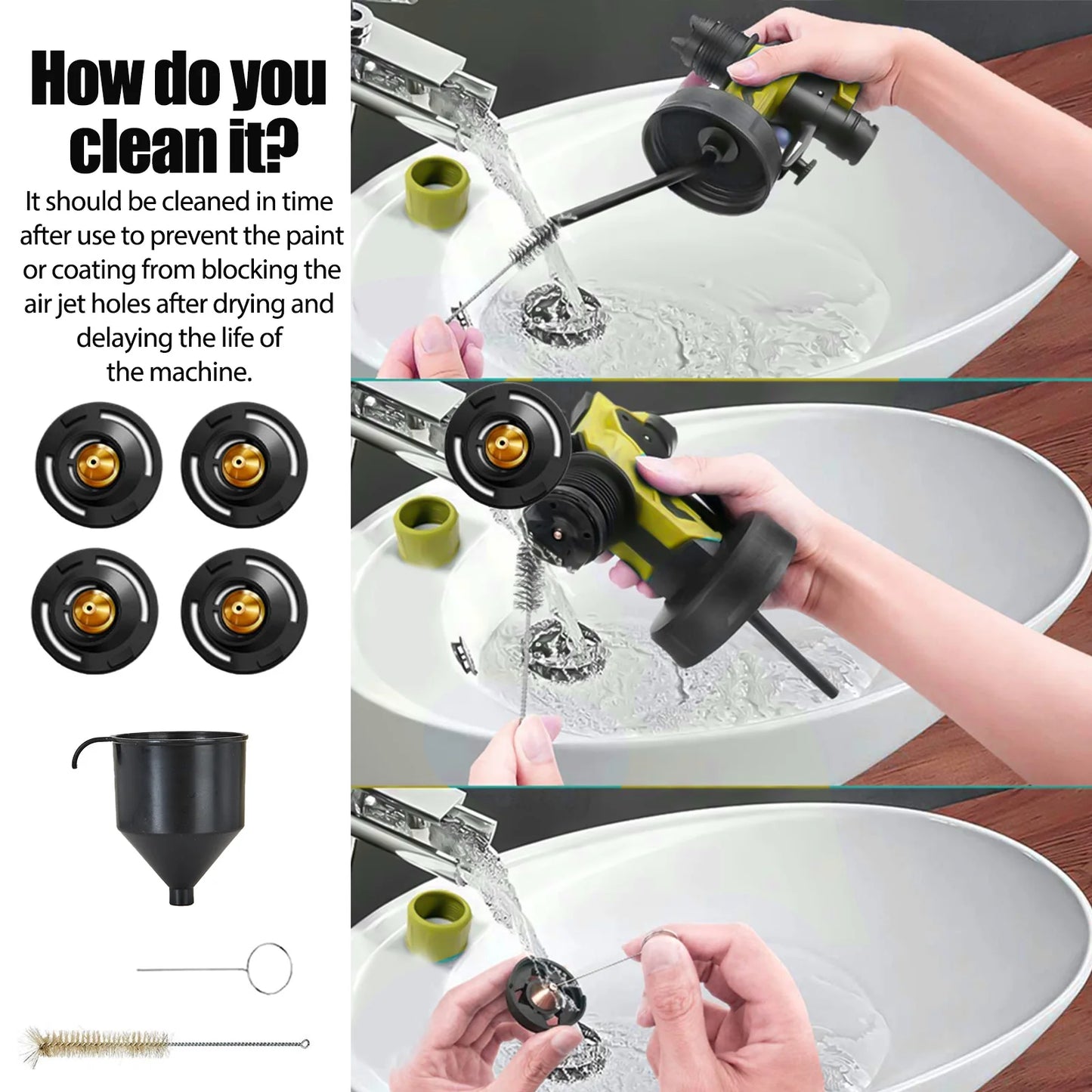 Cordless Paint Sprayer Replace For Dewalt 18V 20v Battery Airless Spray Gun Fence Cars 2.5mm Tool Only