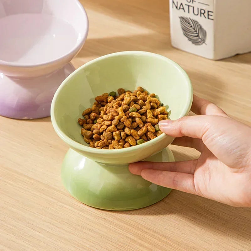 Tilted Cat Puppy Food Cats Feeders Gradient Ceramic Supplies Water Supplies Bowl Raised Eating Pet Dogs Drinking Feeding Small