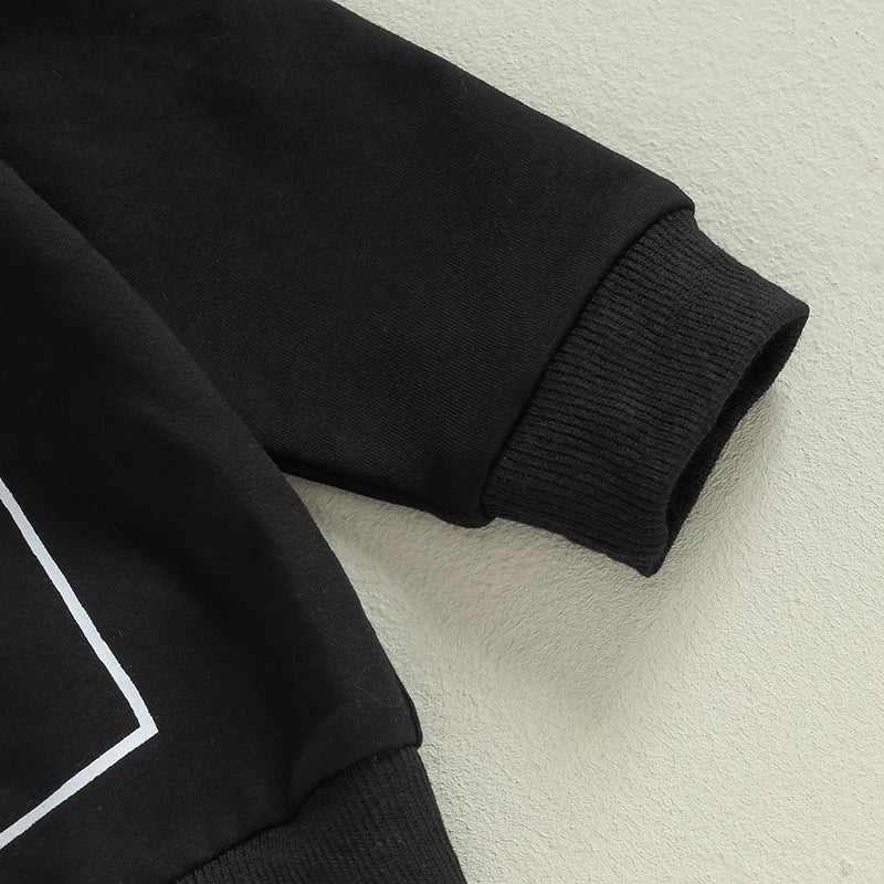 Toddler Baby Boy Fall Winter Clothes Mamas Little Boy Outfit Letter Long Sleeve Sweatshirts and Jogger Pants Set