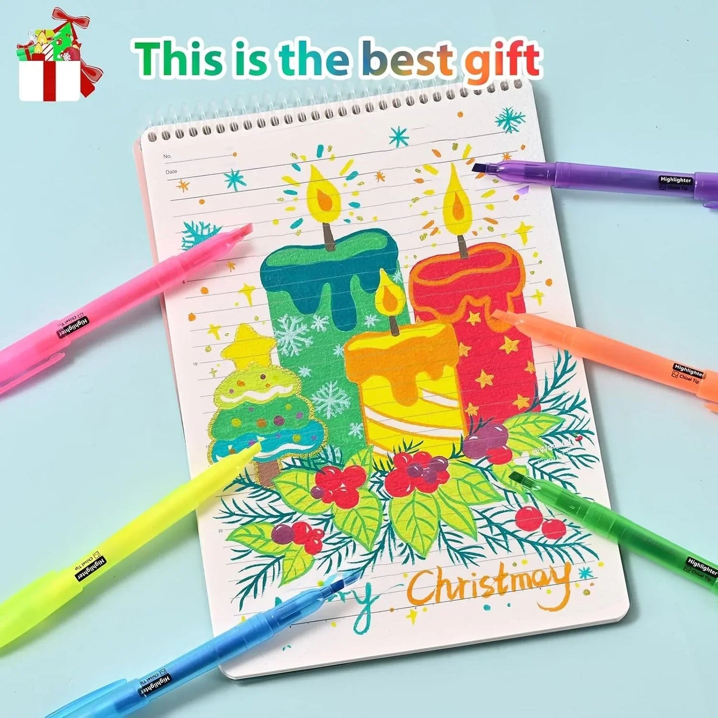 Highlighters, 100 packs of stylish and bright colored highlighters, 6 color highlighters in bulk, quick dry highlighters