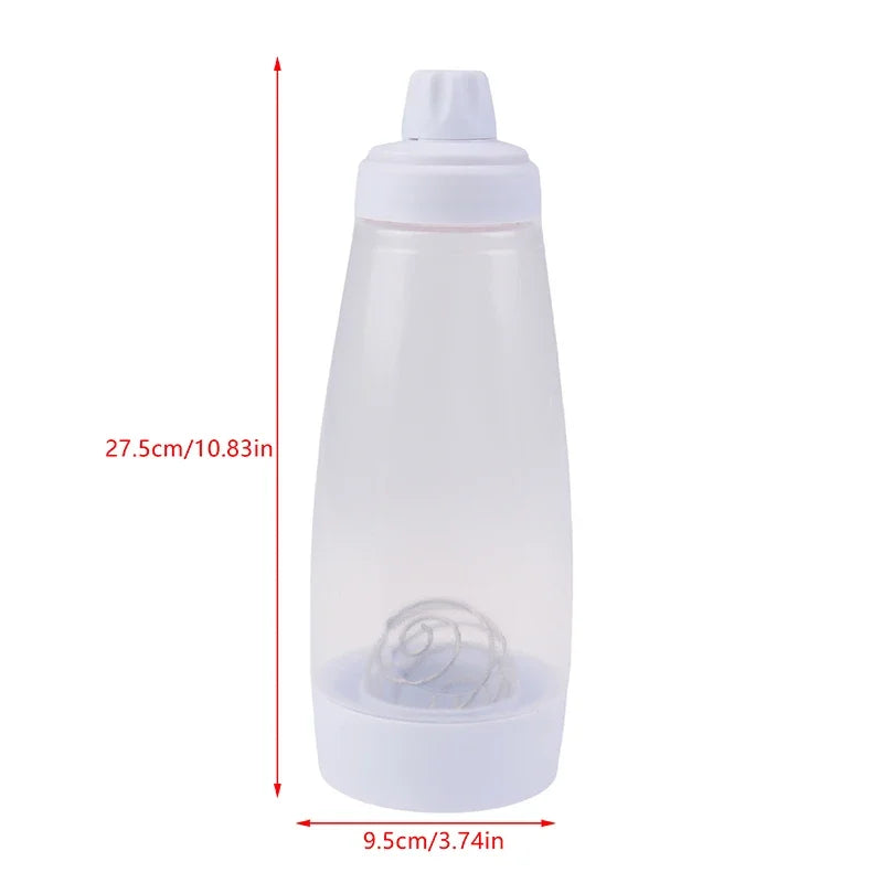 Manual Whisk Blender Bottle with Measurement Scale Pancake Batter Dispenser Cream Mixing Jug Baking Tool Set