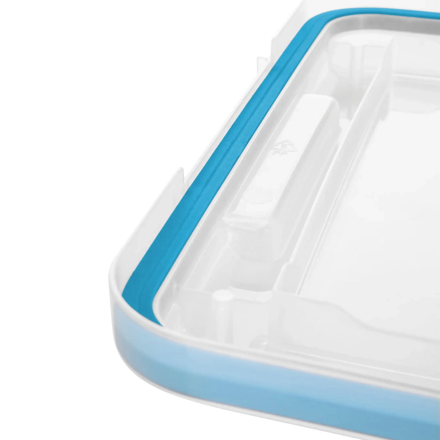 32 Quart Gasket Box, Weather-Resistant Clear Storage Bin with Lid, Blue