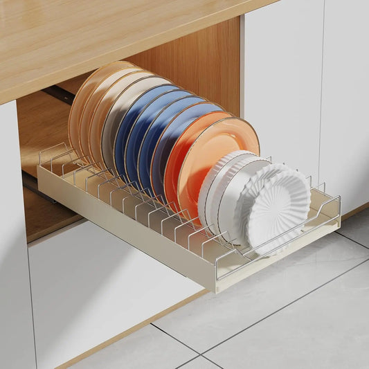 Pull Out Cabinet Organizer, Slide Out Dish Drying Rack for Kitchen Cabinets, Pull Out Shelves for Kitchen Under Sink Organizer