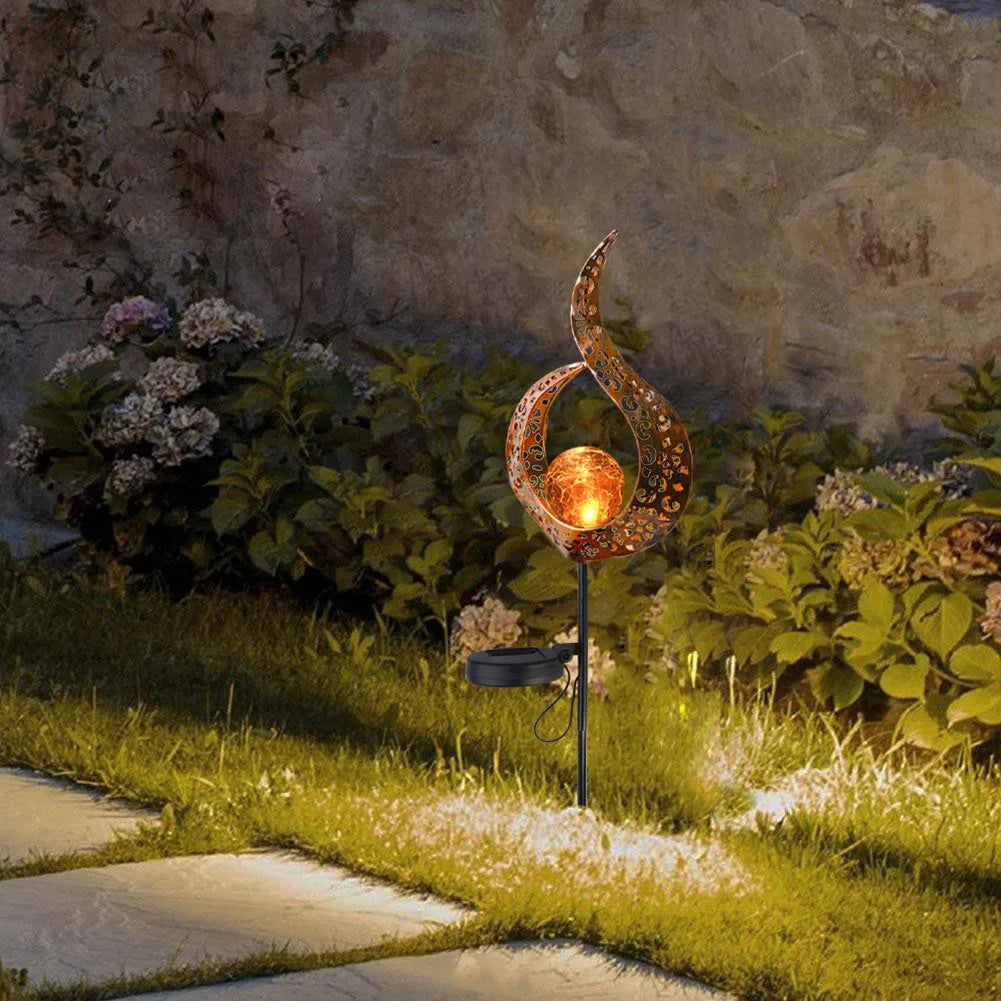 Solar LED Light for Courtyard Garden Lawn Metal Decoration Outdoor Ground Plug Lamp