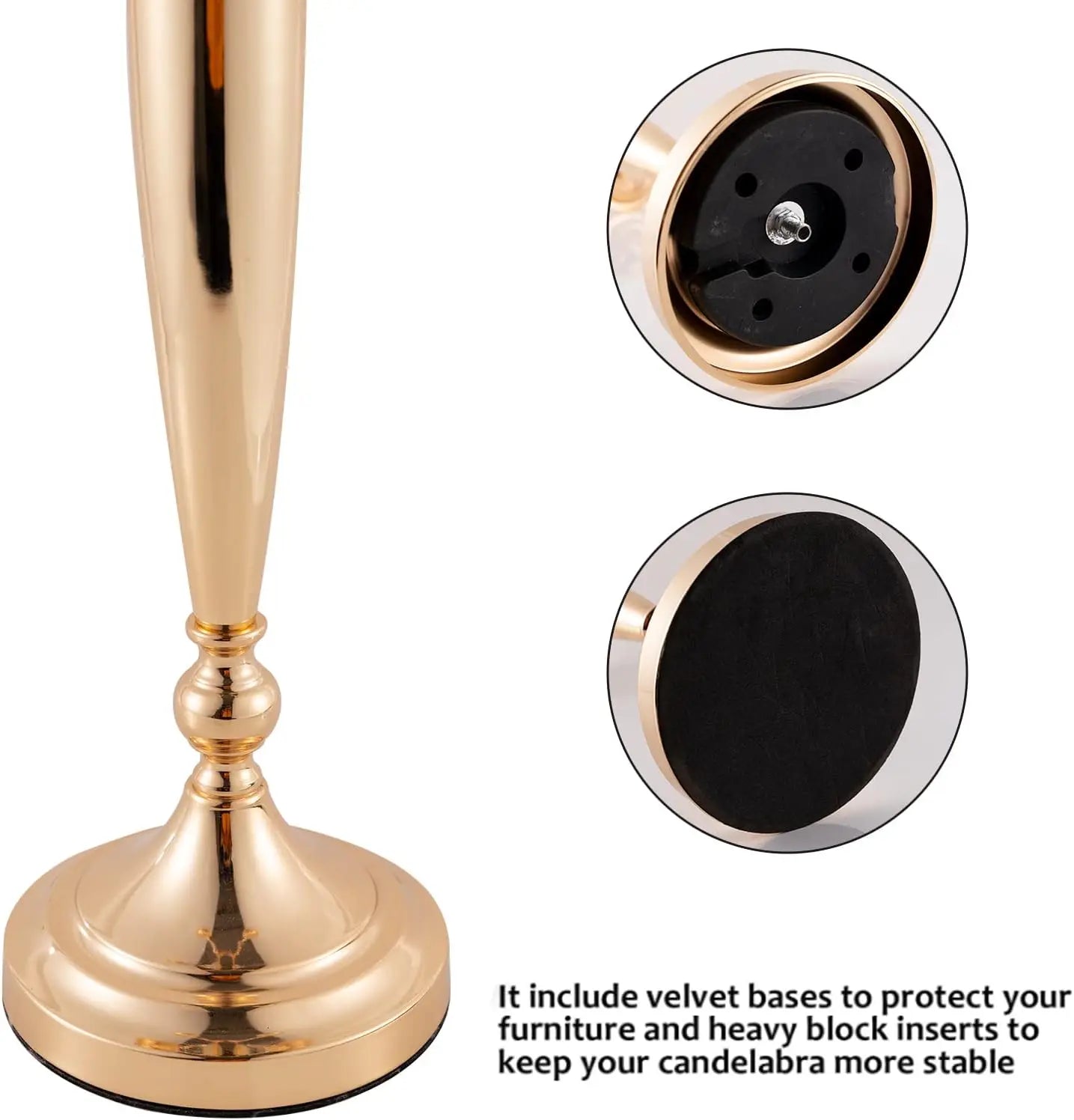 4Pcs 5 Arm Candelabra Candle Holder for Table Centerpieces Gold Metal Candlestick Holder for Wedding Decorative(28 Inch Tall)