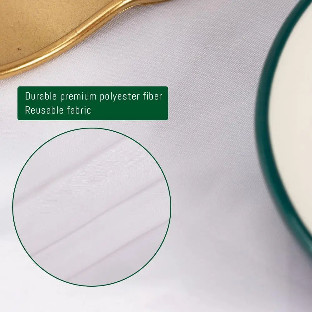 10 Pack Round Tablecloth White 120 Inch, Stain Resistant and Wrinkle Polyester Table Cloth, Washable Table Cover