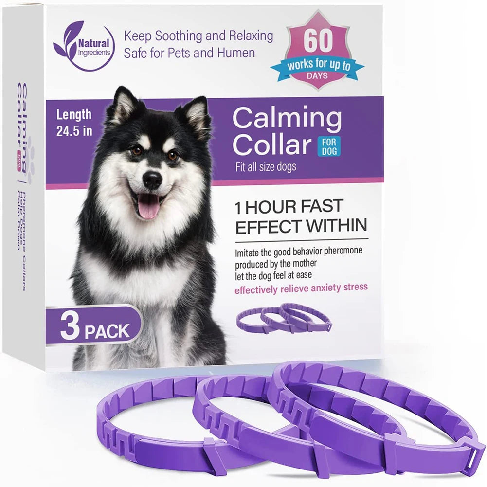 3pcs/pack Portable Pet Dogs Calming Collars Long Lasting Stress Anxiety Relief Pet Neck Accessories For Dogs