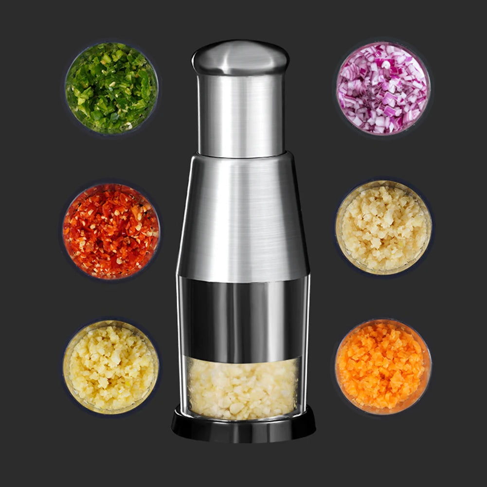 Stainless Steel Garlic Chopper Kitchen Tools Vegetable Chopper Garlic Crusher for Garlic Ginger Herbs Nuts