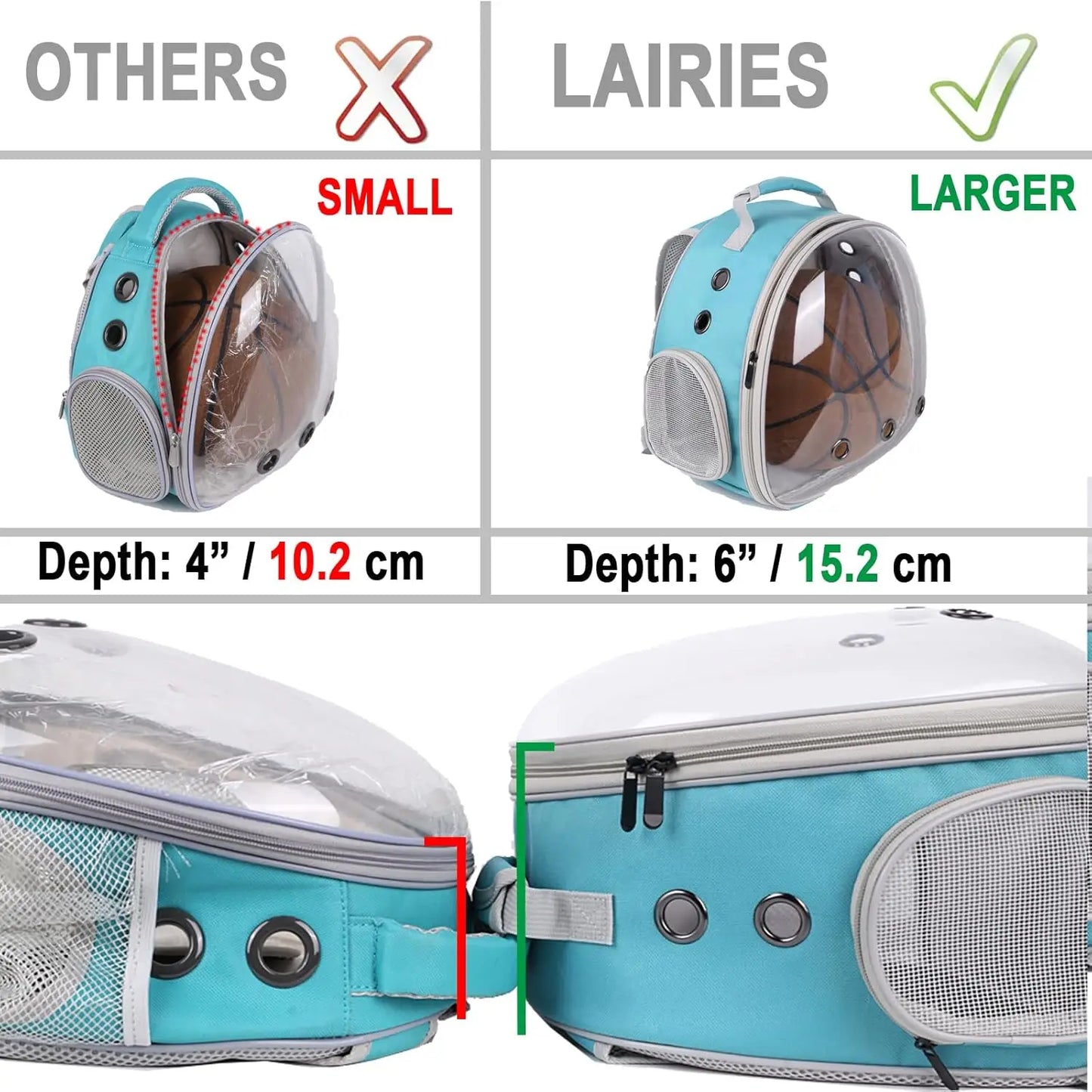 Portable small animal backpack for travel, breathable pet tote bag, cage for guinea pigs, rabbits, dragons, squirrels