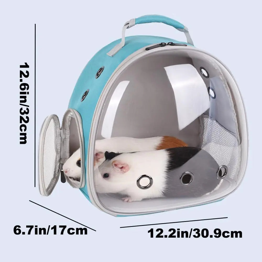 Portable small animal backpack for travel, breathable pet tote bag, cage for guinea pigs, rabbits, dragons, squirrels
