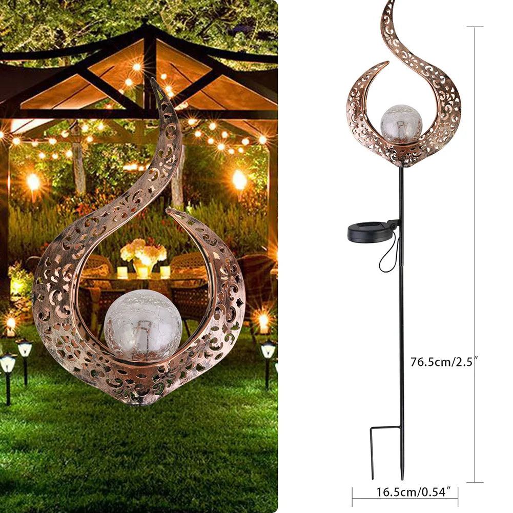 Solar LED Light for Courtyard Garden Lawn Metal Decoration Outdoor Ground Plug Lamp