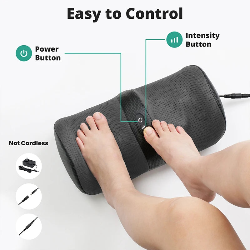 Medcursor Electric Foot Massager Shiatsu Kneading Deep Tissue Relax Heated Roller Calf Pain Relief Fatigue Muscles Vibrator Mach
