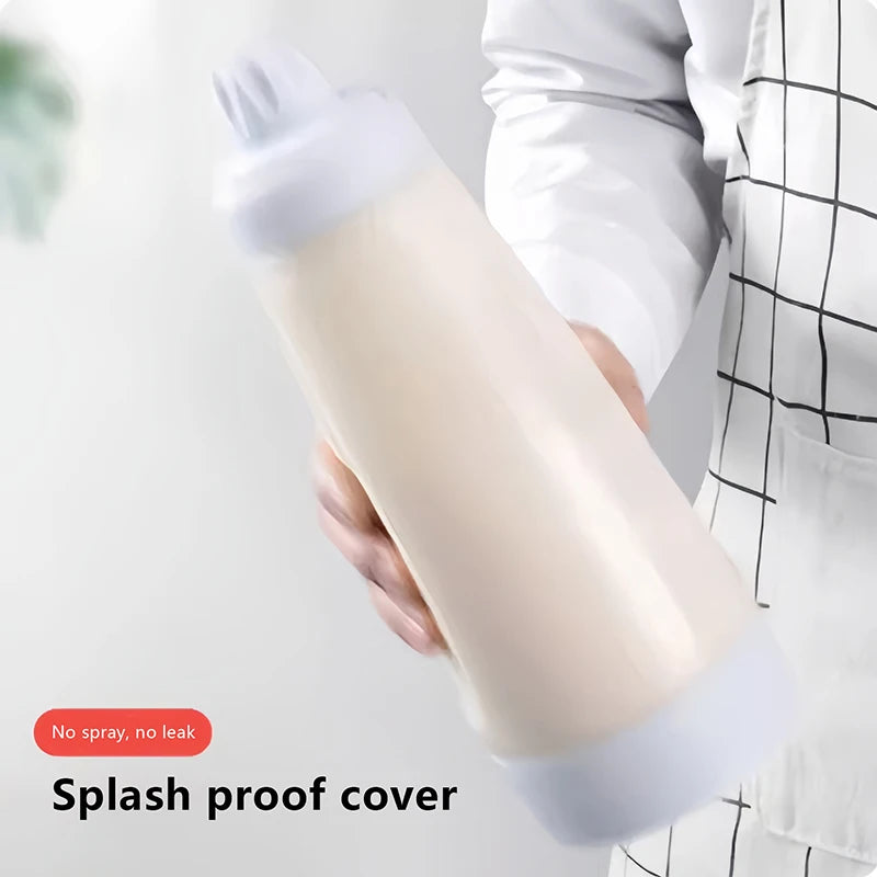 Manual Whisk Blender Bottle with Measurement Scale Pancake Batter Dispenser Cream Mixing Jug Baking Tool Set