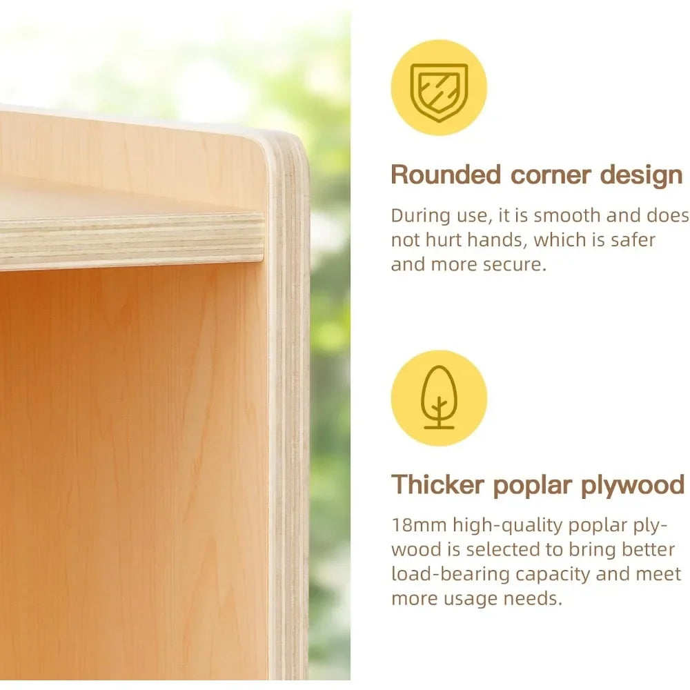 "8-Compartment Wooden Storage Cabinet – Backpack & Toy Organizer – Ideal for Classroom, Playroom, Kindergarten & Library Use"