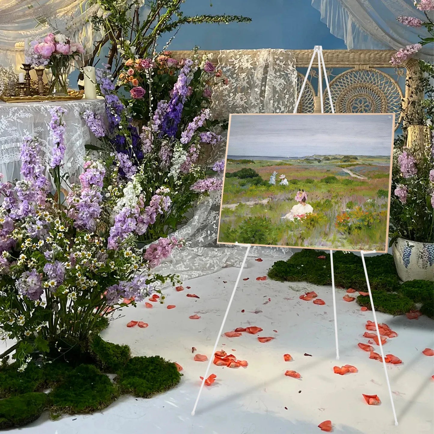 Display Easel Stand,Portable Tripod,63" Foldable,with Storage Bag,for Posters,Paintings,Artwork,etc Exhibitions,2 PC