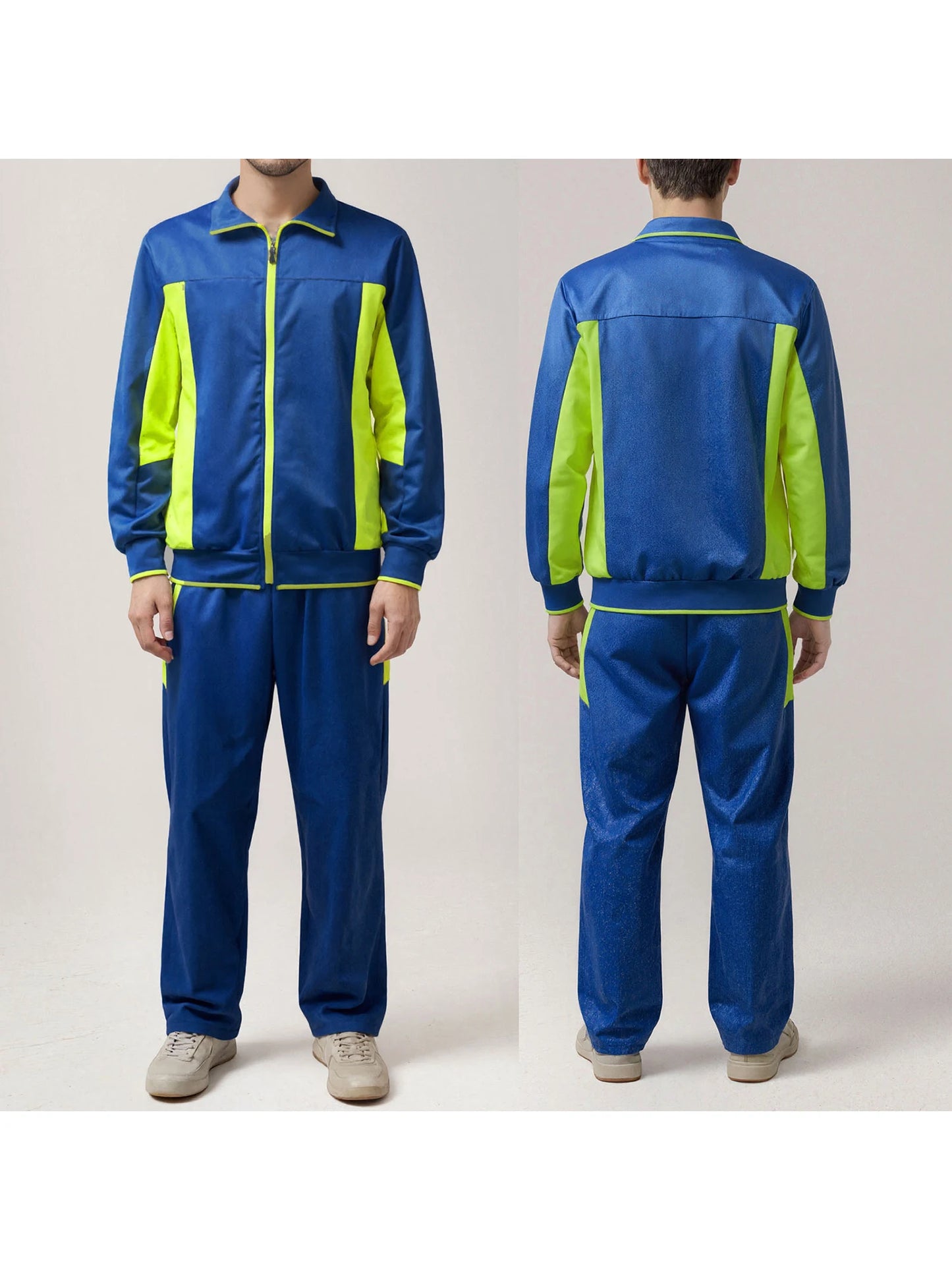 Men s 2 Piece Tracksuit Set with Long Sleeve Sweatshirt and Contrast Color Pants for Training and Active Wear