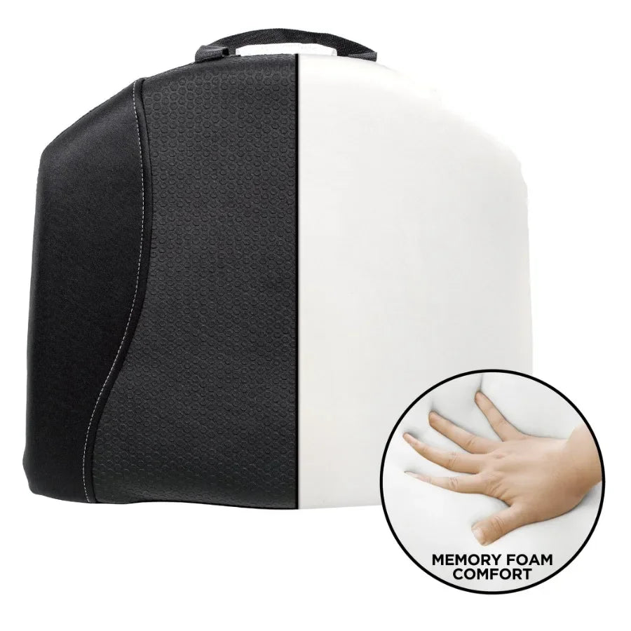 Car, Tractor & Wheelchair Seat Cushion Memory Foam, 1-Piece Set, Black, Universal, High-Density Contoured Memory Foam Core