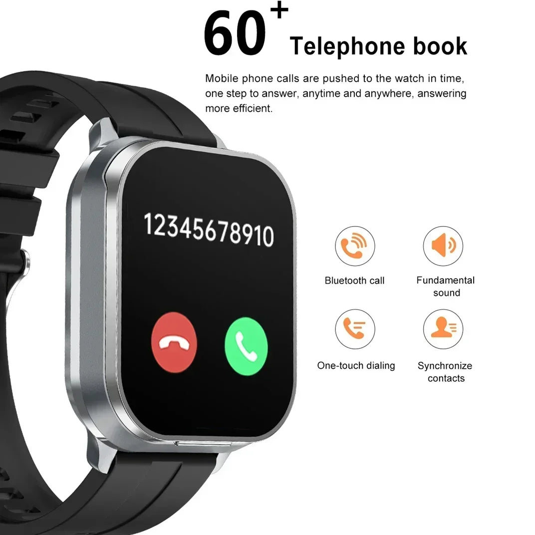 New 2-In-1 Smart Watch With Ear Buds For Men 2 Inch NFC Wireless Call Fitness Music Control For Huawei Smartphone