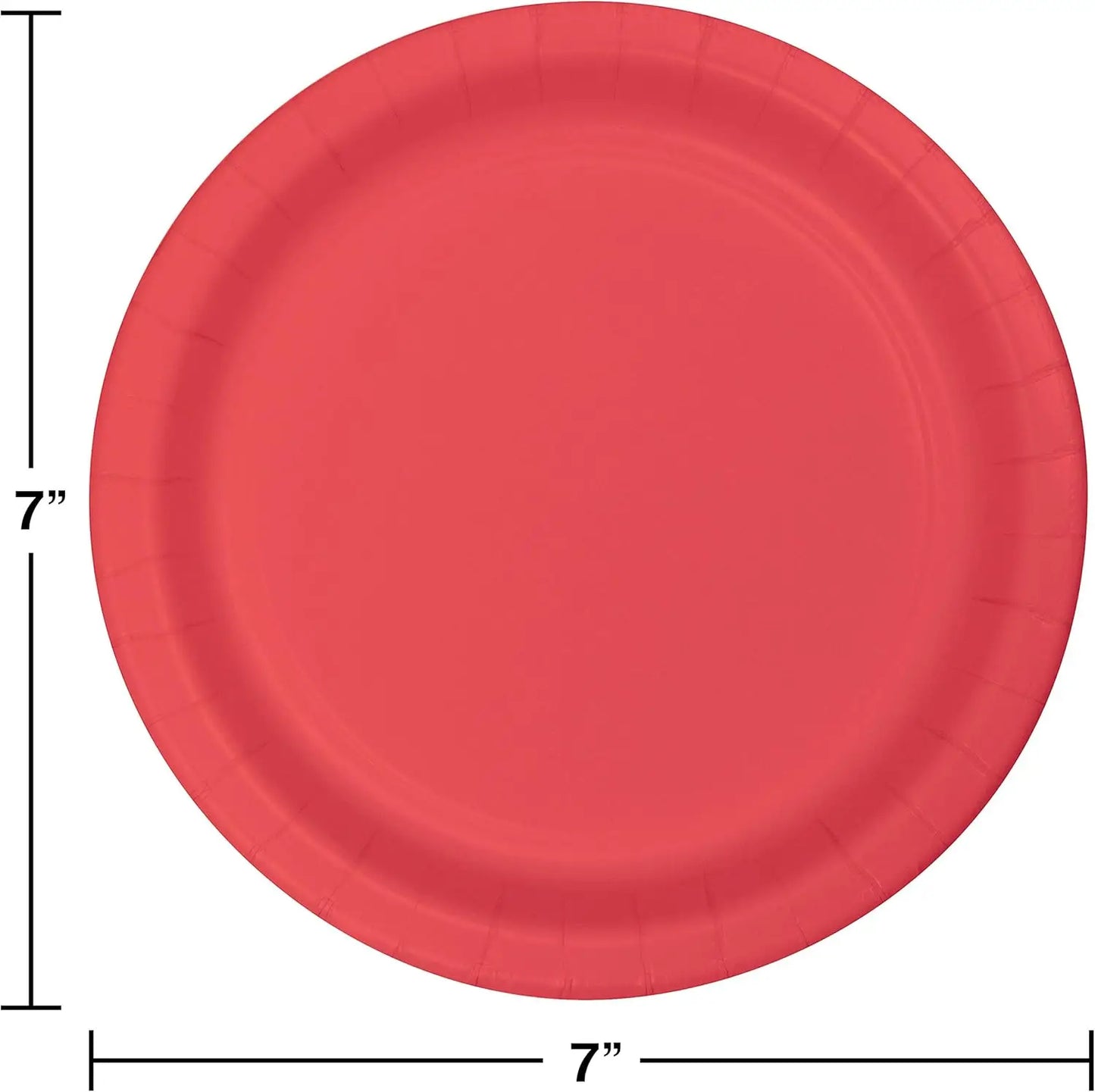 Touch of Color 24 Count 6.75" Lunch Plate, Coral