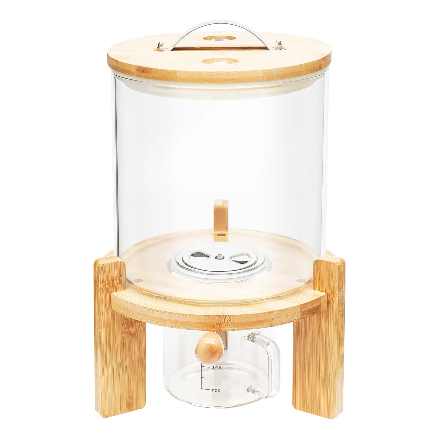 5L Cereal Dispenser for Pantry Organization and Storage with Round Base+valve+cup Cereal Containers Storage