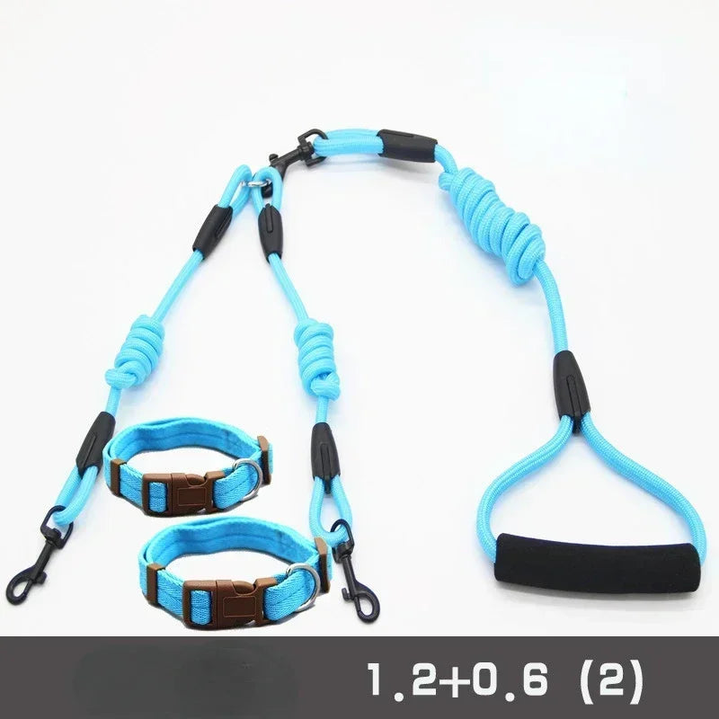 Leashes Dogs 2 Double Accessories Small for Leash Pet Chihuahua Dog 2 Ways Pet Nylon Dogs Lead Double Twin Coupler Stuff Black