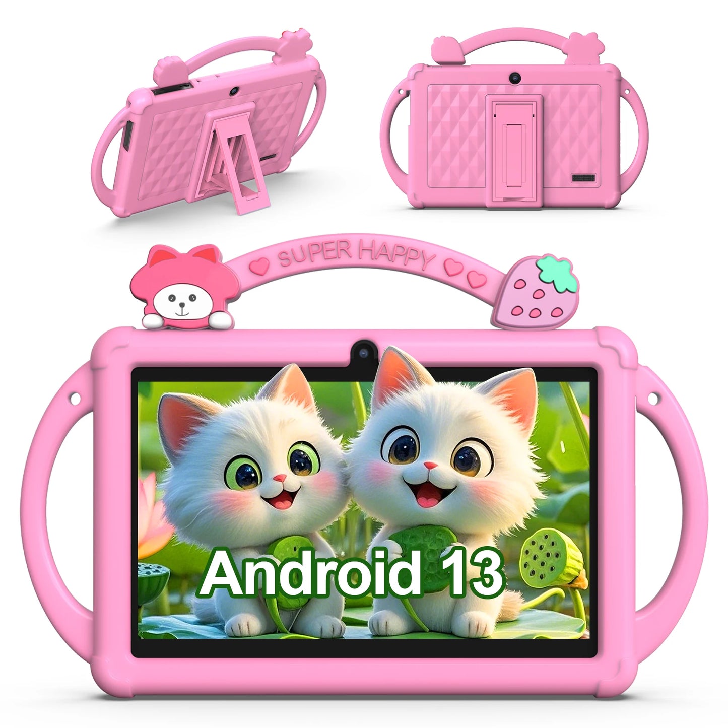 Android 13 tablet, 7-inch children's tablet, quad-core processor, 5G WiFi tablet, 4GB (2G+2G-memory expansion) RAM+32GB ROM, wit
