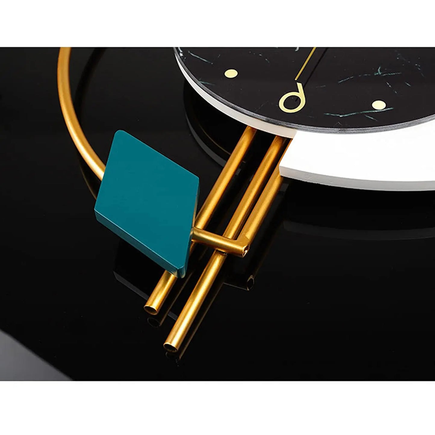 22" Marble Wall Clock Nordic Style Creative Luxury Wall Clock Silent Non-Ticking Silent Battery Operated Living Room Mid Century