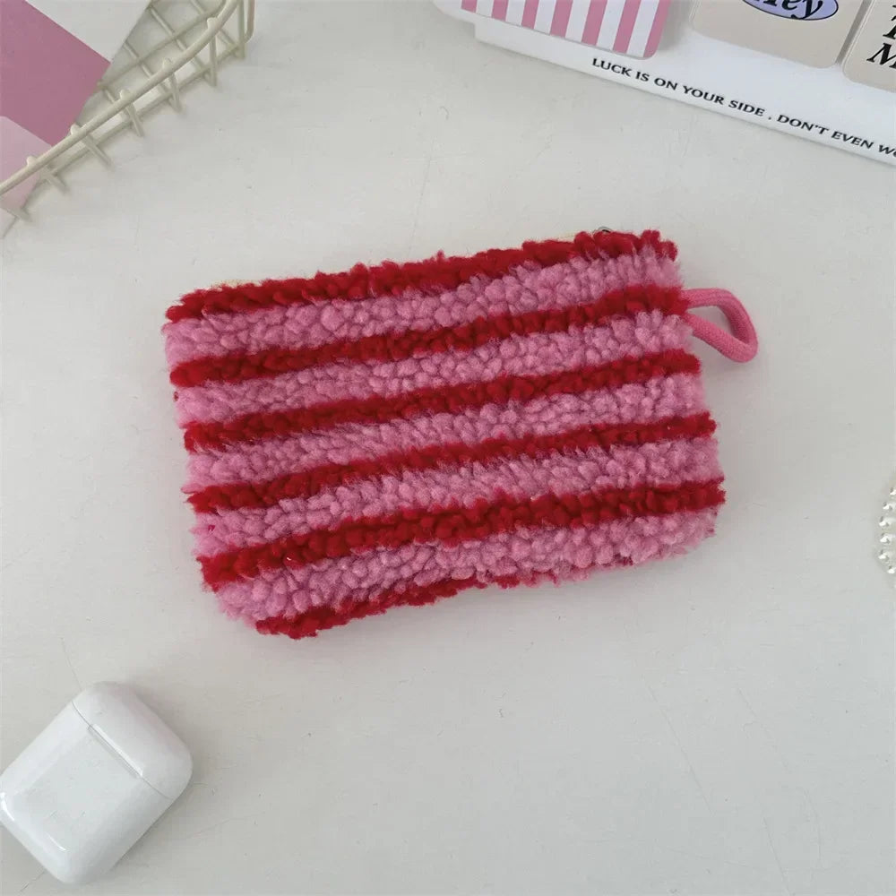 Heart Printed Cute Small Lipstick Cosmetic Bag Travel Makeup Organizer Toiletry Storage Bag Pouch Card Holder Purse Bags