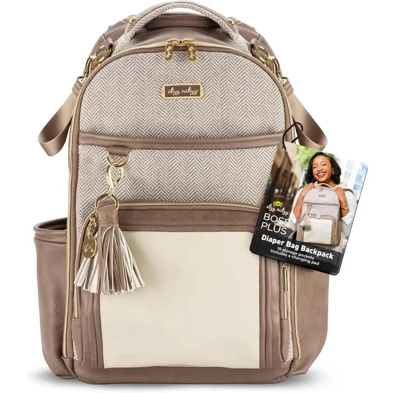 Hot-Sell!Diaper Bag Backpack – Large Capacity  Plus Baby Backpack Diaper Bag Featuring 19 Pockets, Changing Pad, Stroller