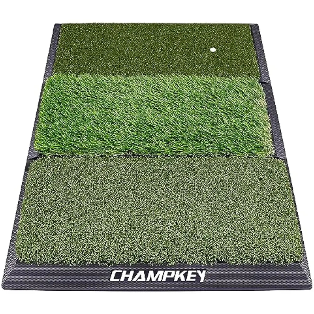 Professional Tri-Turf Golf Hitting Mat | Heavy Duty Rubber Backing Practice Mat Ideal for Indoor and Outdoor  Artificial Lawn