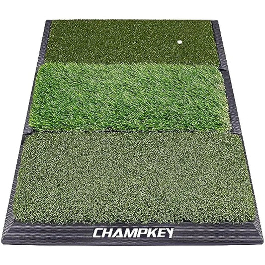 Professional Tri-Turf Golf Hitting Mat | Heavy Duty Rubber Backing Practice Mat Ideal for Indoor and Outdoor  Artificial Lawn