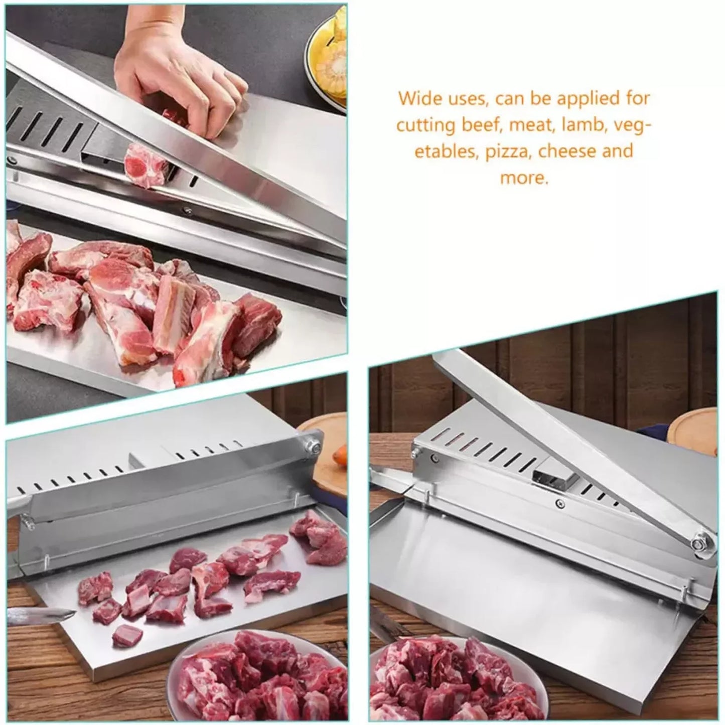 Manual Meat Slicer Bone Cutter Stainless Steel Food Cutter Slicing Machine Adjustable Multifunction Cutting Knife Kitchen Tools