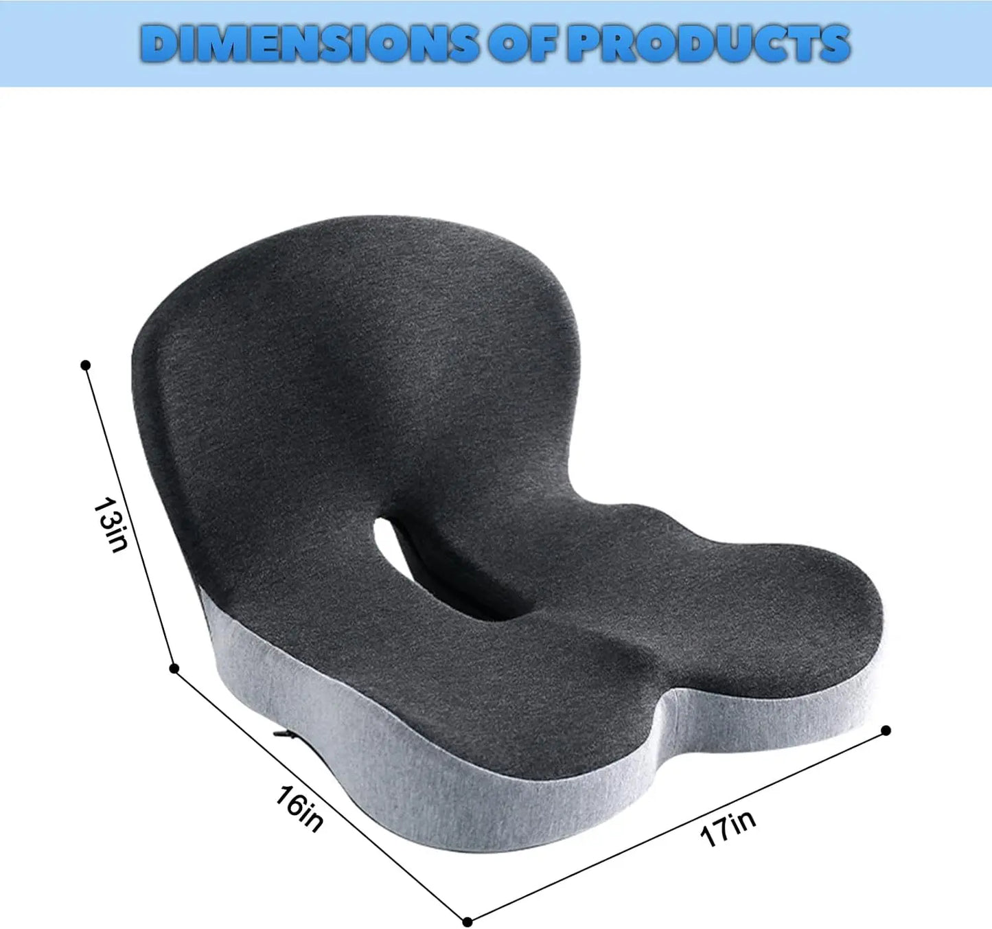 Memory Foam One-piece Seat Cushion Backrest One-piece Cushion Pillow Buttocks Cushions Office Chair Cushion with Backrest
