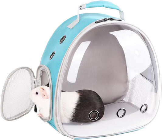 Portable small animal backpack for travel, breathable pet tote bag, cage for guinea pigs, rabbits, dragons, squirrels