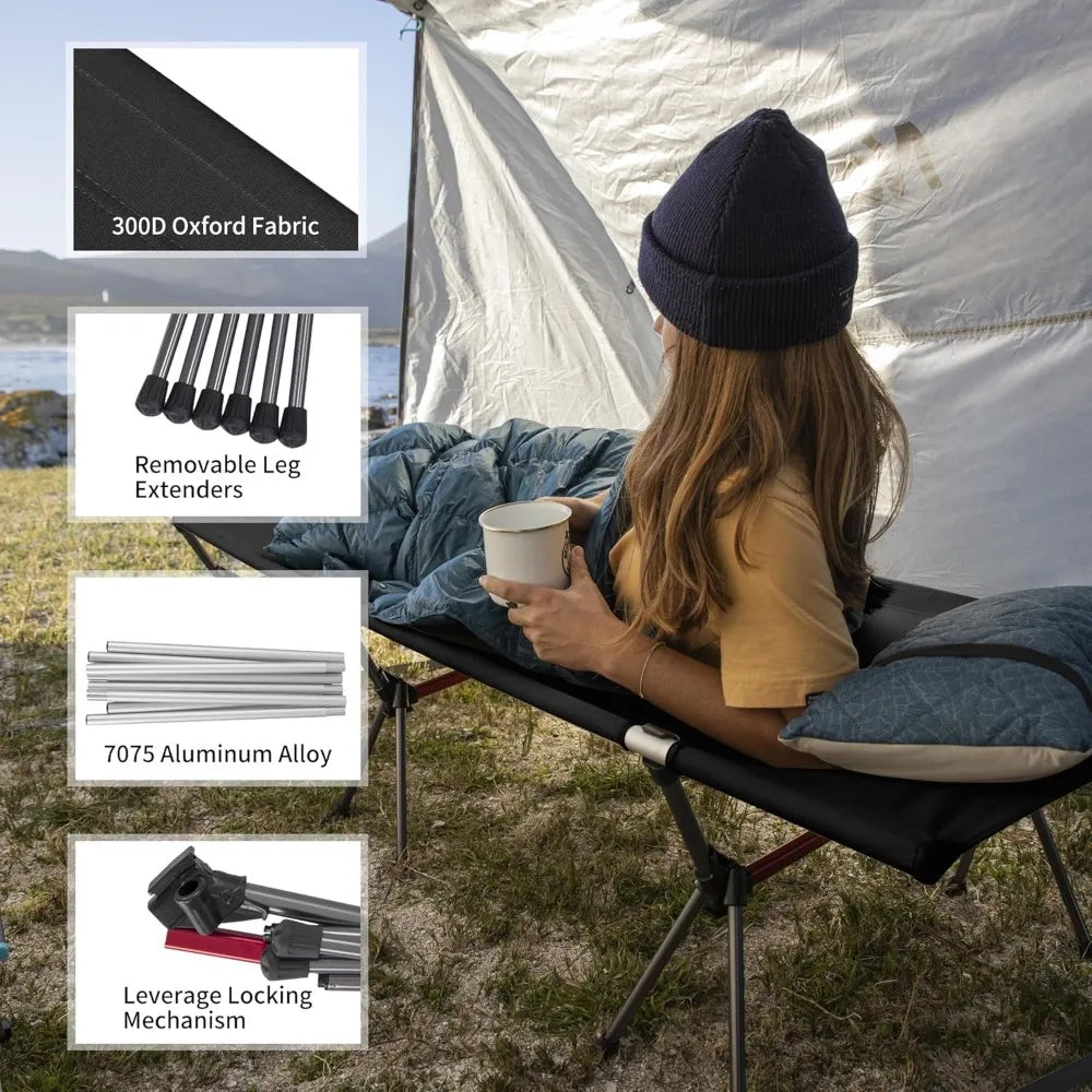 Popular Folding Camping Cot,Height Adjustable Ultralight Backpacking Cot,Portable Camping Bed for Camping Hiking Travel Home